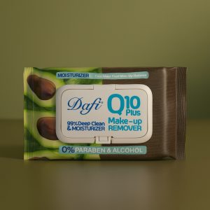 دستمال مرطوب پاک کننده آرایش دافی مدل Q10 طرح میوه آووکادو بسته 50 عددی