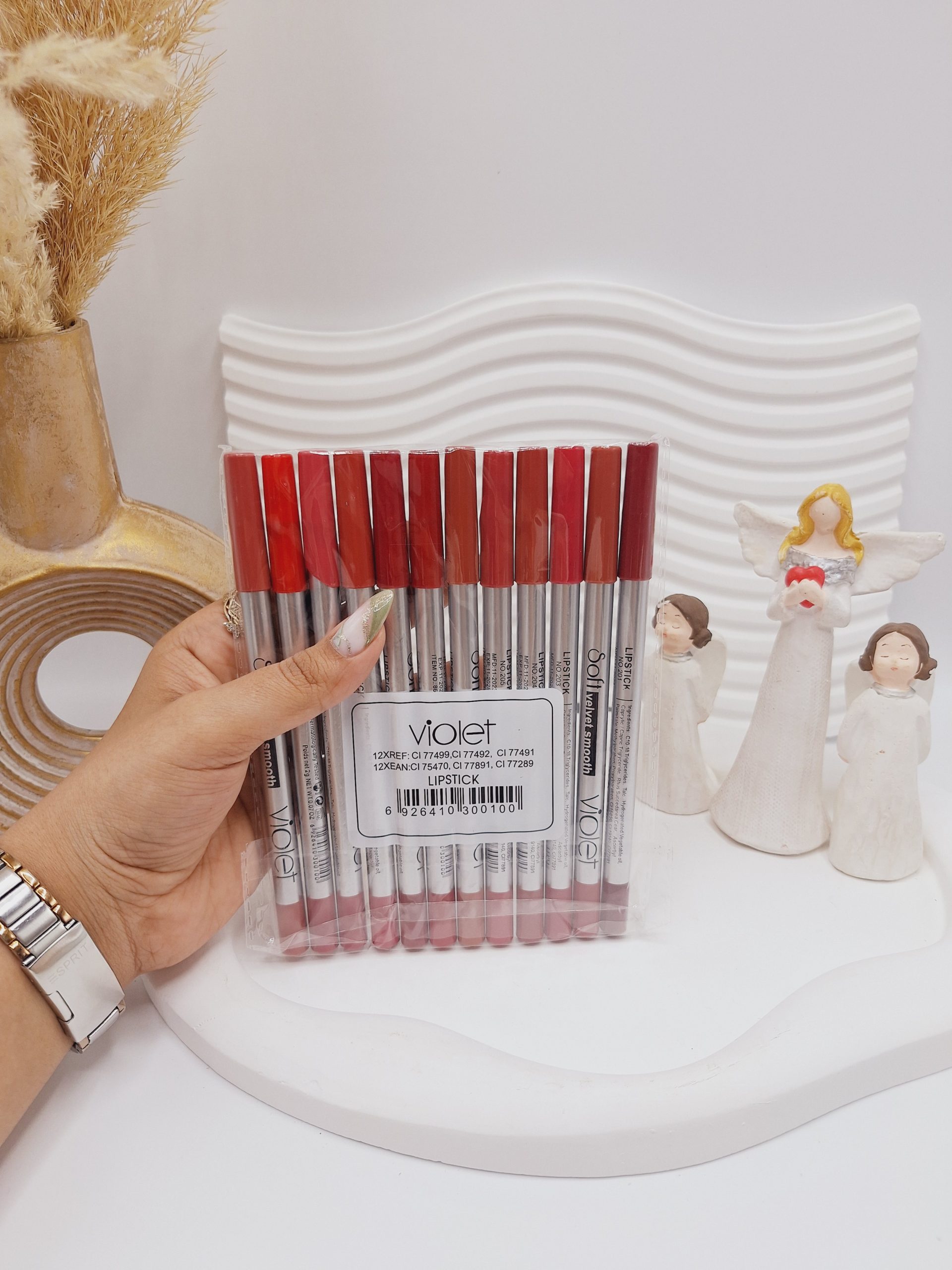 پک 12 تایی خط لب برند ویولت کد 0100 1 پک 12 تایی خط لب برند ویولت کد 0100
