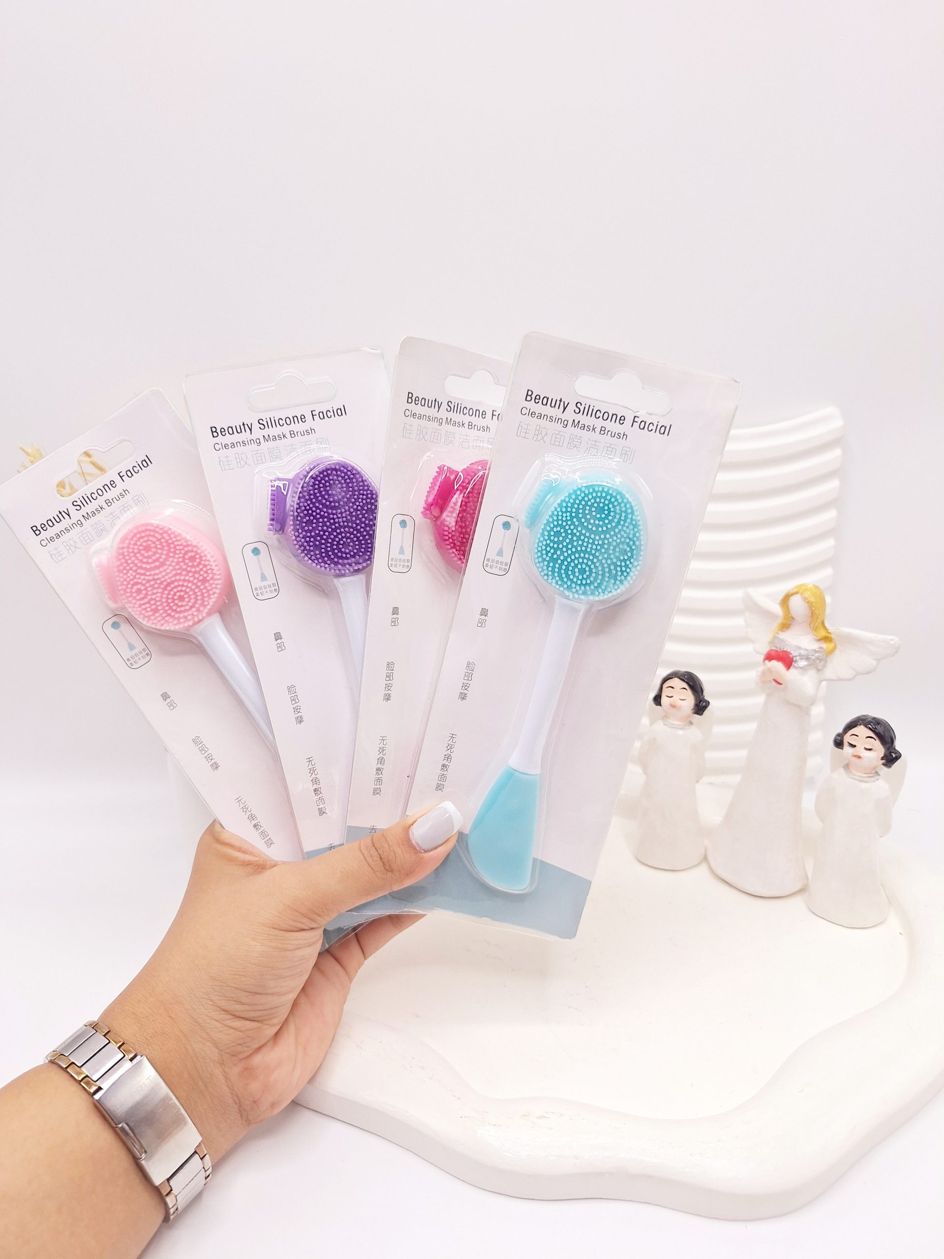 براش ماسک و فیس براش دو طرفه مدل جدید 1 براش ماسک و فیس براش دو طرفه مدل جدید