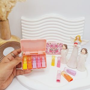 پک بالم لب 5 تایی رنگارنگ طرح خرس مهربون کد 8099-5