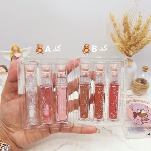 پک رژ لب و لیپ گلاس خرسی 3 تایی  برند دراگون رانی کد RD75