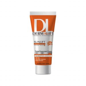 کرم ضد آفتاب رنگی درمالیفت مدل SPF50 محافظ UVA ،UVB، ضد آب، مناسب پوست چرب حجم 40 میلی‌لیتر