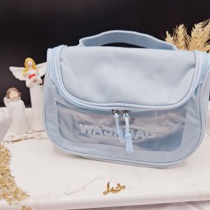 کیف آرایشی واشبگ بیضی آبی سایز بزرگ WASHBAG