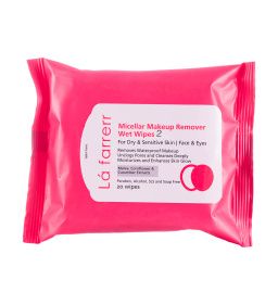 دستمال مرطوب پاک کننده آرایش لافارر کد 2 بسته 20 عددی