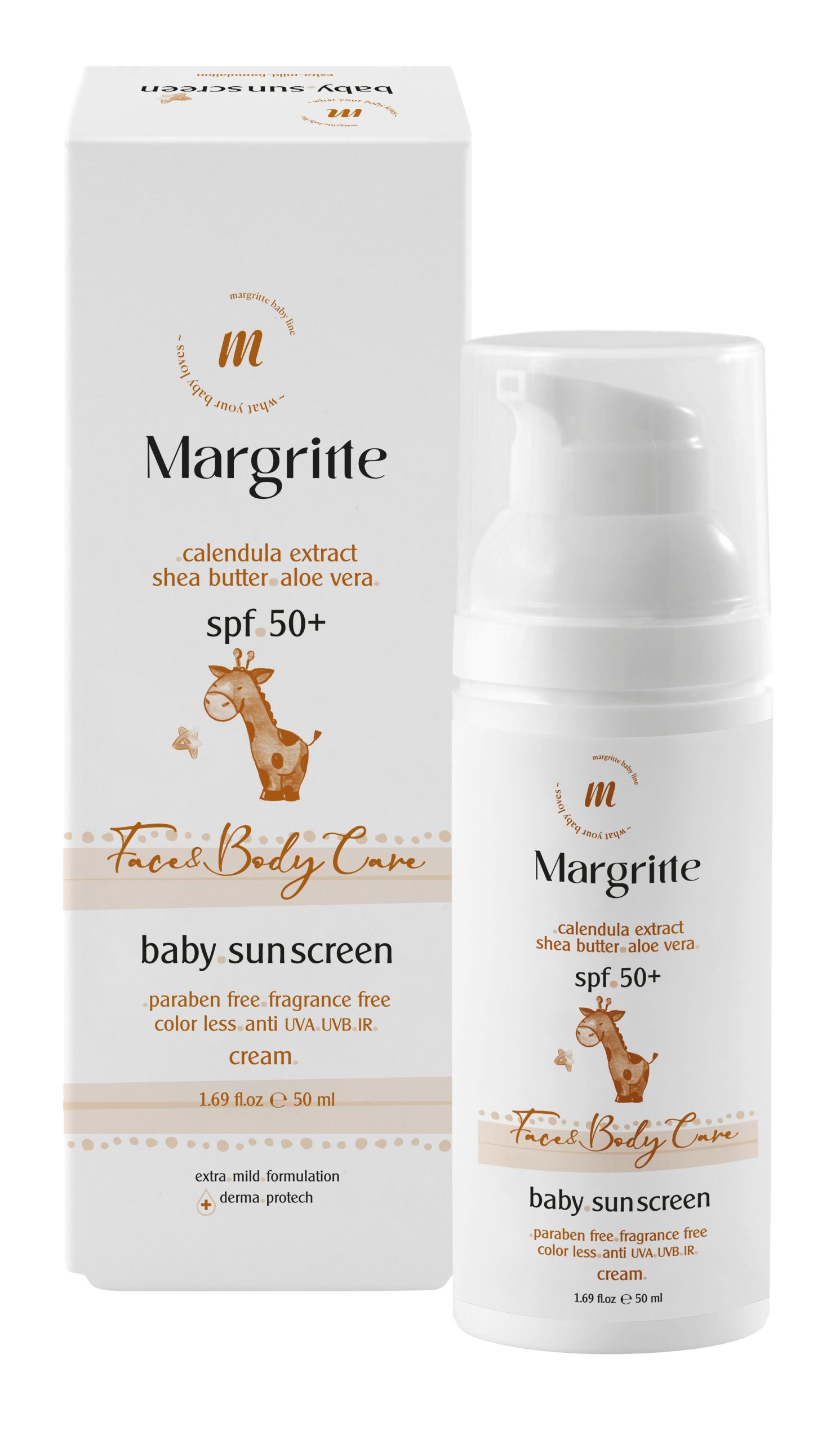 کرم ضد آفتاب کودک حجم 50 میلی لیتر SPF50+ مارگریت 1 کرم ضد آفتاب کودک حجم 50 میلی لیتر SPF50+ مارگریت