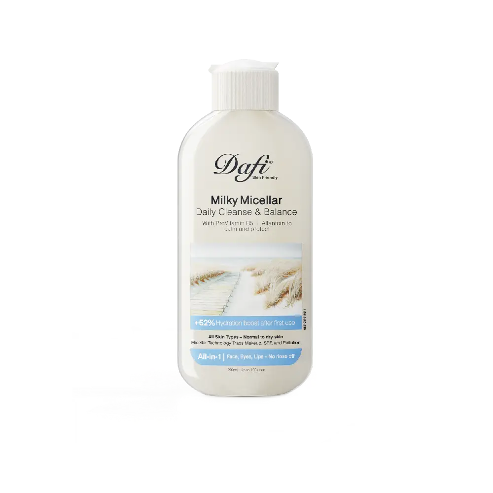 محلول پاک کننده آرایش صورت شیری پوست خشک دافی 1 محلول پاک کننده آرایش صورت شیری پوست خشک دافی