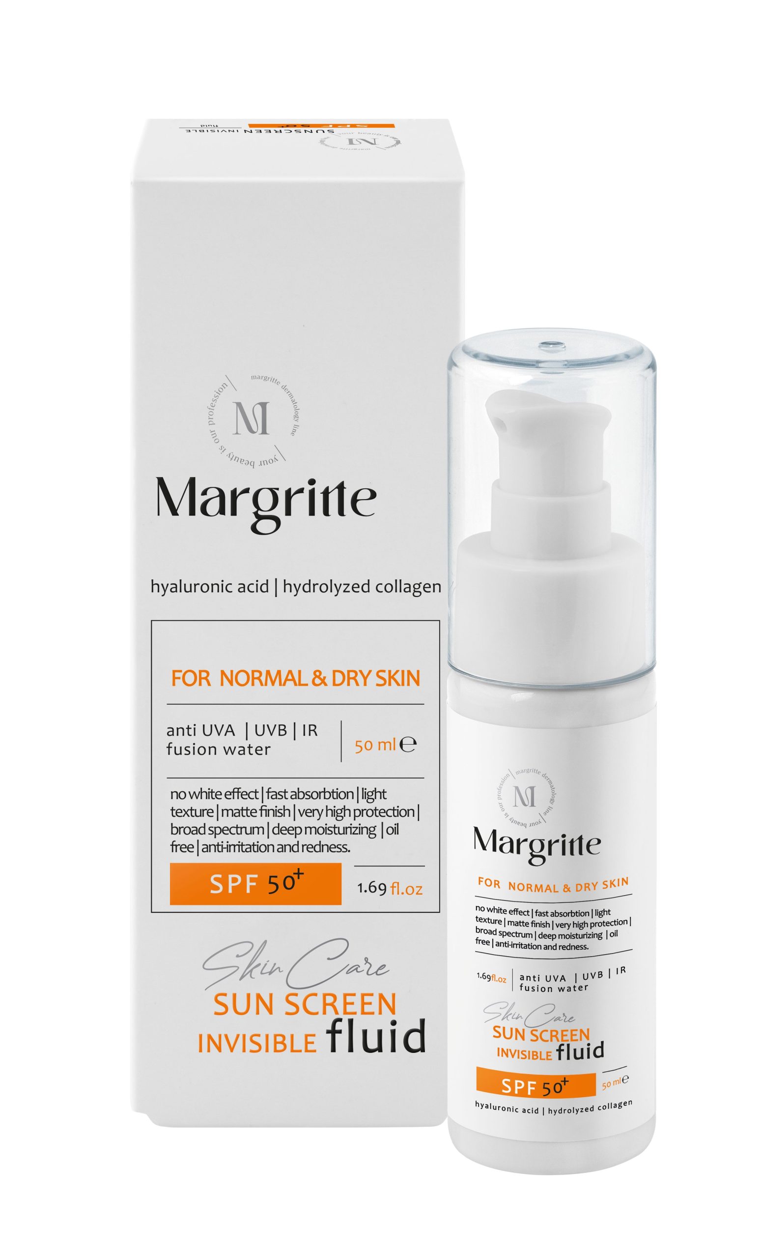 فلوئید ضد آفتاب ساده حجم 50 میلی لیتر SPF50+ مارگریت پوست خشک 1 فلوئید ضد آفتاب ساده حجم 50 میلی لیتر SPF50+ مارگریت پوست خشک