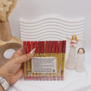 پک 12 تایی رژ مدادی برند YUBE پوکه طلایی کد B