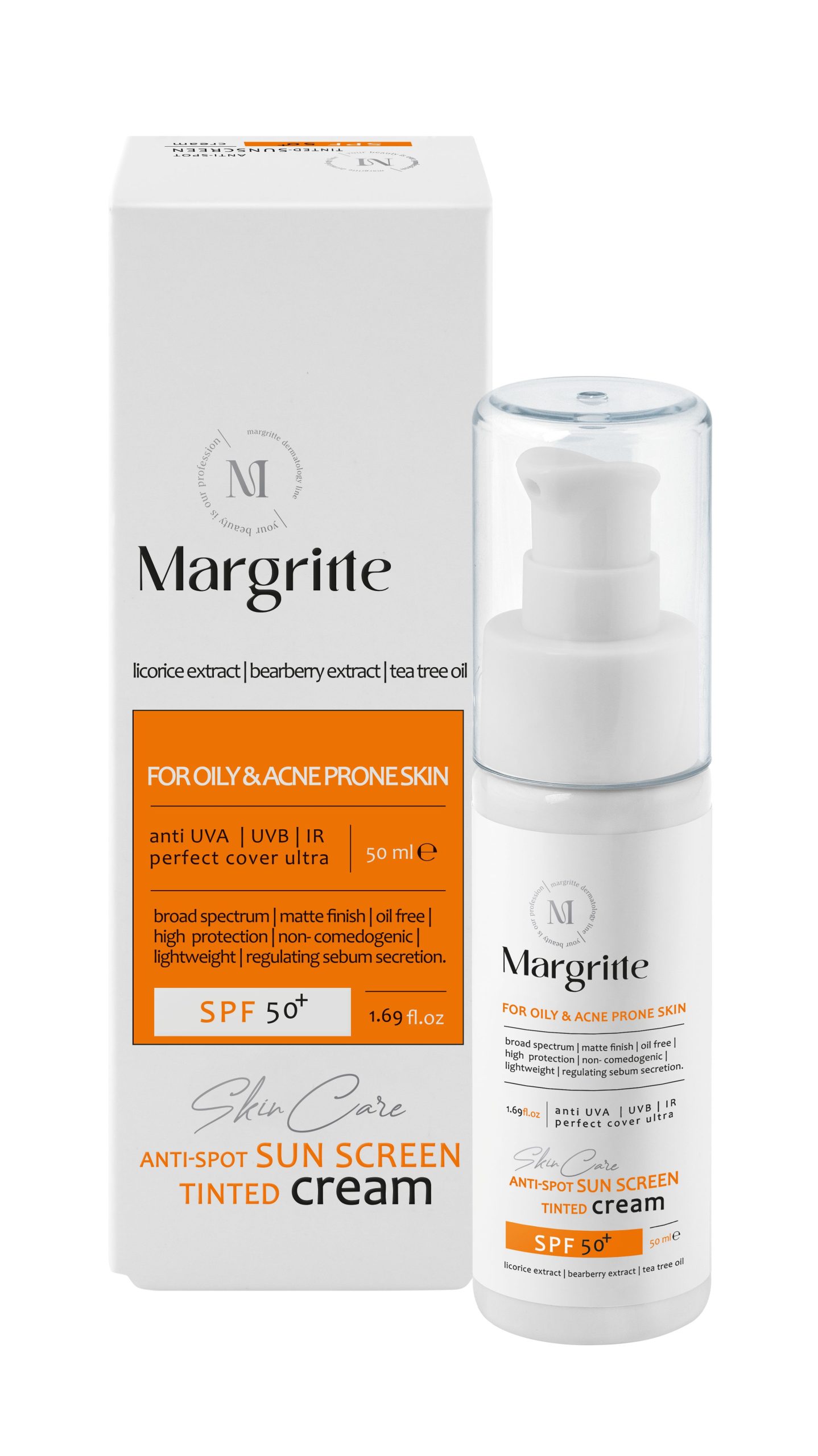 کرم ضدآفتاب و روشن کننده (بژروشن) حجم 50 میلی لیتر SPF 50+ مارگریت 1 کرم ضدآفتاب و روشن کننده (بژروشن) حجم 50 میلی لیتر SPF 50+ مارگریت