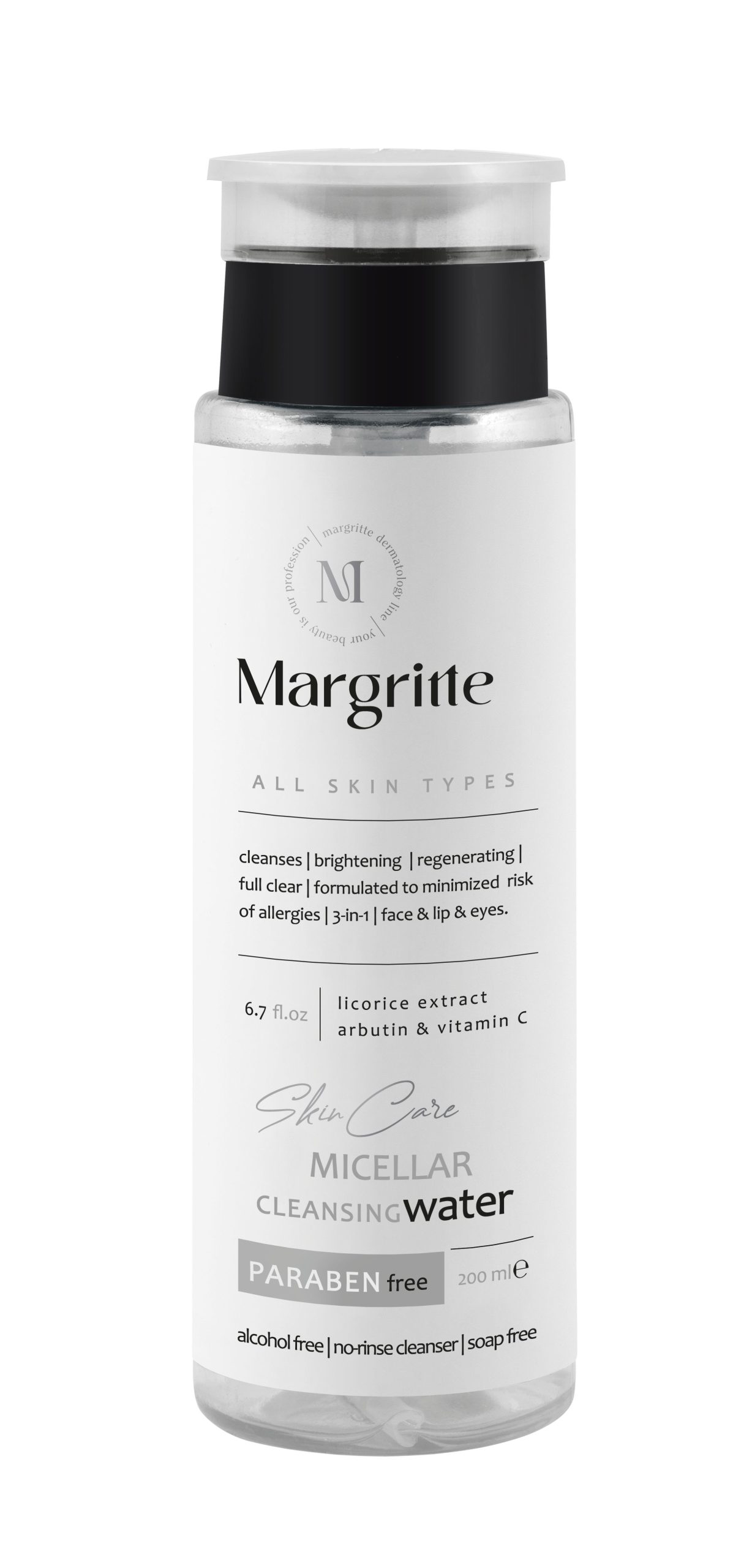 میسلار واتر روشن کننده (انواع پوست) حجم 200 میلی لیتر مارگریت 1 میسلار واتر روشن کننده (انواع پوست) حجم 200 میلی لیتر مارگریت