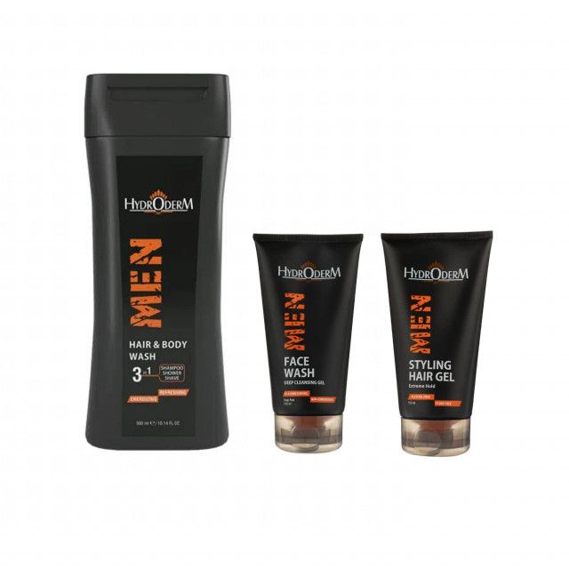 پکیج مراقبت از پوست و مو آقایان هیدرودرم کد 2 مجموعه 3 عددی 1 پکیج مراقبت از پوست و مو آقایان هیدرودرم کد 2 مجموعه 3 عددی