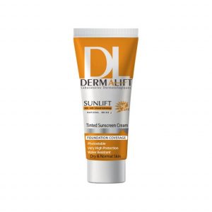 کرم ضد آفتاب رنگی درمالیفت مدل SPF50 محافظ UVA ،UVB، ضد آب، مناسب پوست خشک حجم 40 میلی‌لیتر