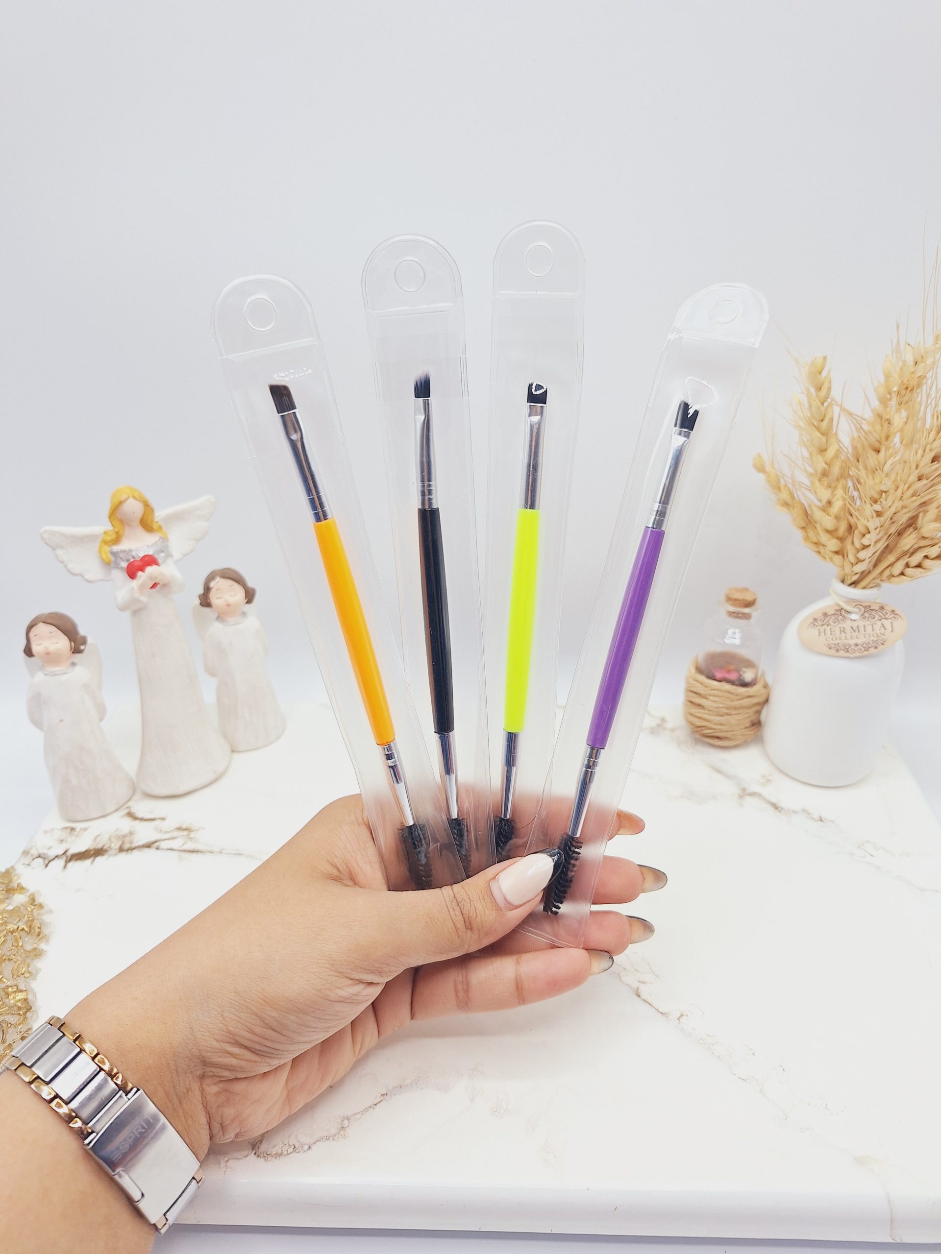 قلم دو طرفه برس مژه و سایه 1 قلم دو طرفه برس مژه و سایه